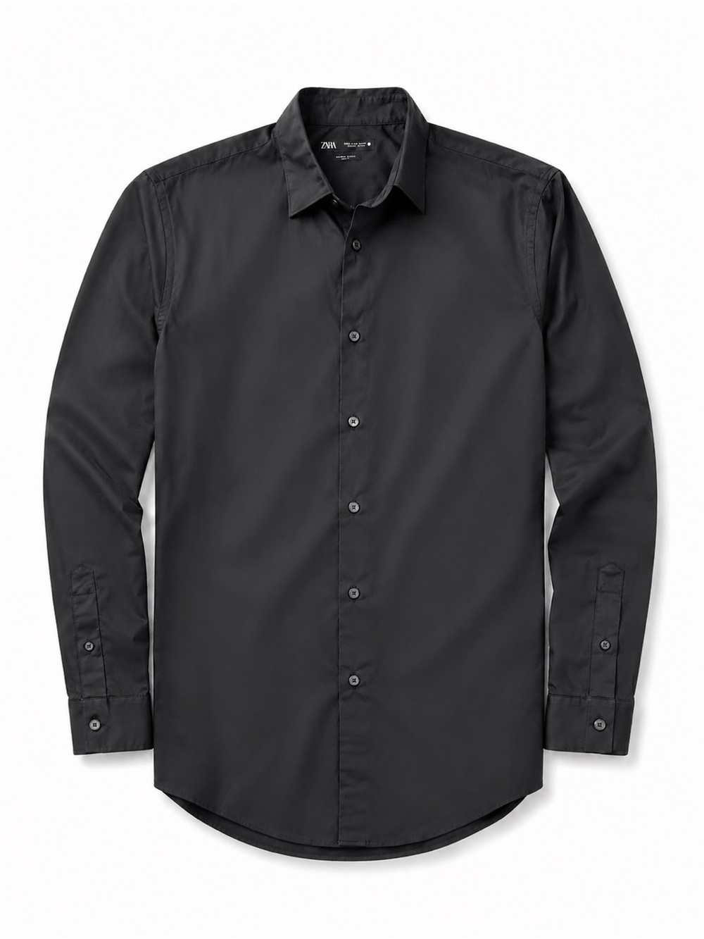 Zara Men’s Black Stretch Button Front Shirt Size M